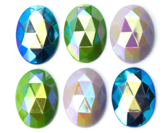 NBEADS - 10 Fili Di Perline Di Vetro AB (Aurora Boreale) - Biconiche Sfaccettate 4mm - Colori Assortiti