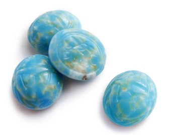 Cabujones de escarabajo turquesa vintage, jeroglíficos egipcios, 12 x 10 mm (8 piezas) C44