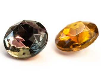 6 or 8 Vintage two tone TTC glass chatons - 2 colors - 48ss (10.9-11.3mm) - C29.3