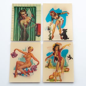 1 vintage 1960&#39;s Pop Art Vari Vue image - Pin up girl   - 4 designs - 67 x 48 mm mm - F14.N056