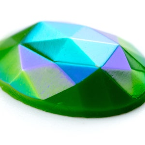 2 o 12 pietre Aurora Borealis sfaccettate vintage, 3 COLORI - ovale 25x18mm - B61.N006