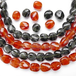 12 Perle di vetro vintage - 2 COLORI - 18 x 15 mm - D14.5