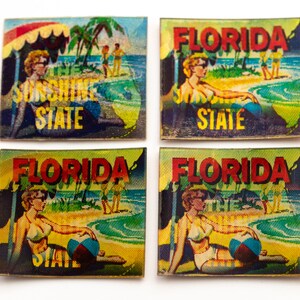 Vintage lenticulaire afbeelding uit de jaren 60 van Florida: Pop Art Winkies (31 x 28 mm) (1 stuk) - F14.N042
