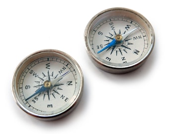 2 Vintage/Antique early 1900's Miniature Compasses - Germany - 18mm or 20mm - M43.1