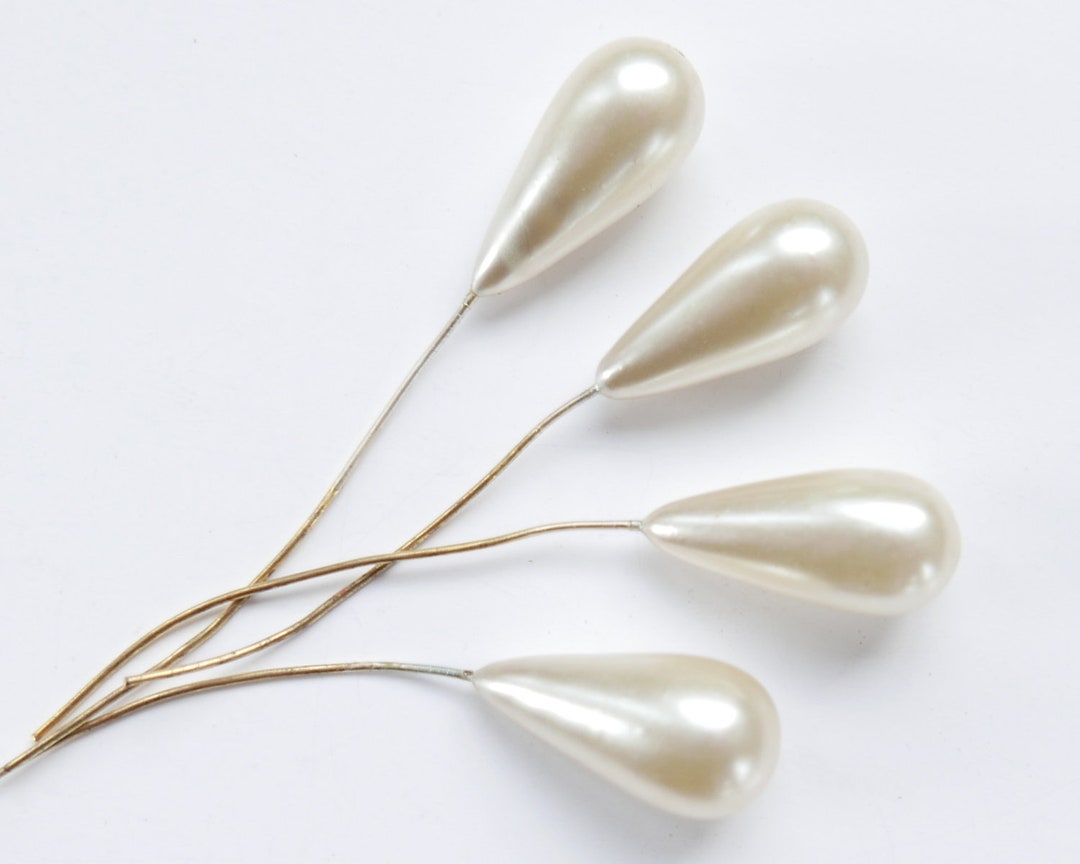 6 Vintage 1950s Czech Handdipped Pearls Teardrop 19/20 X Etsy