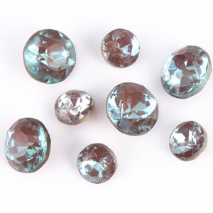1 Vintage Sappharine (&quot;Saphiret&quot;) faceted glass stone, foiled back - 8mm and 11mm - C52.3