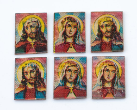 Vintage Jesus Mary Lenticular Images – 1980s (16x12 mm)