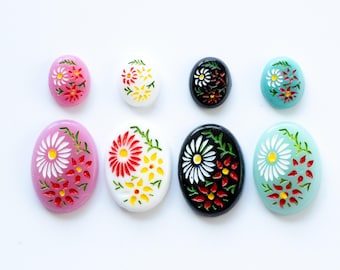 Vintage Japanese Intaglio Flower Print, Hand-painted - 4 COLORS