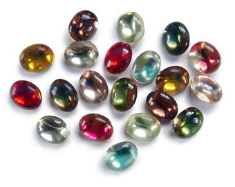 12 or 40 Vintage Glass Doublet Stones, 10 COLORS, 10x8 mm - oval - G59