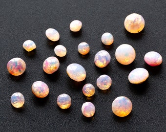 12 Vintage round harlequin opal glass stones   20SS, 25SS, 30SS and 35SS - K12