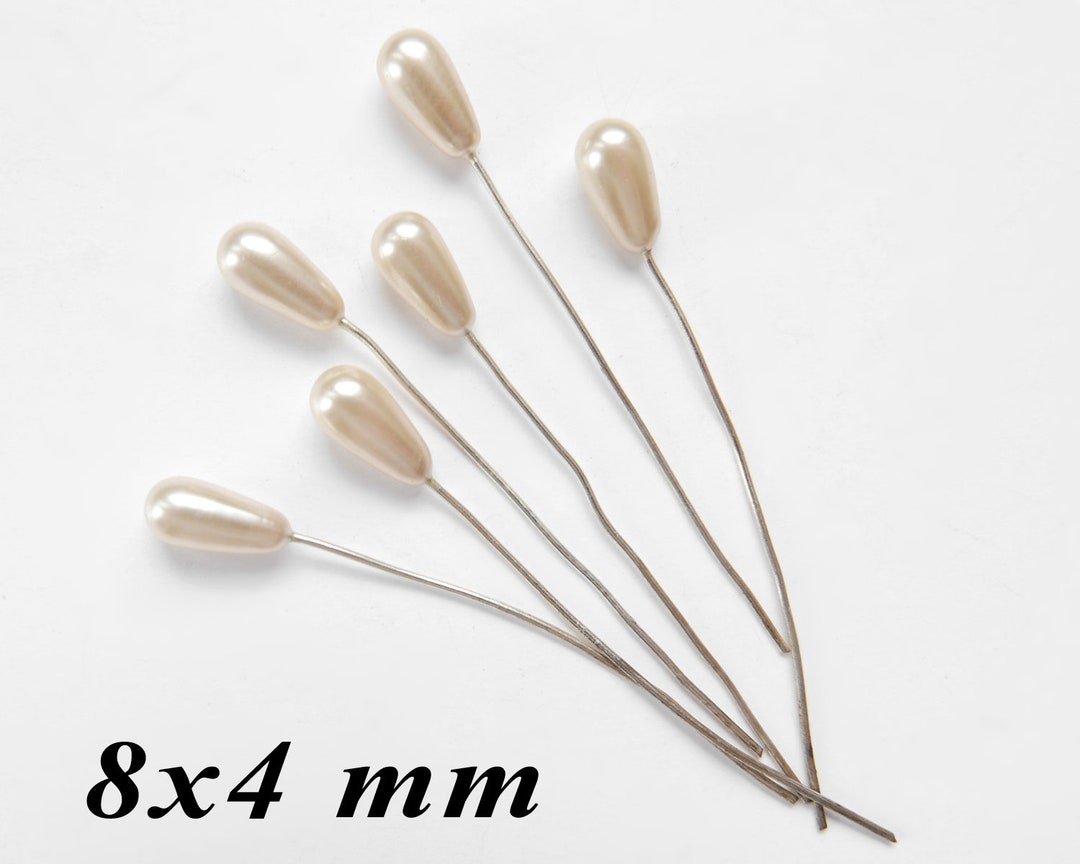 6 Vintage 1950s Czech Handdipped Pearls Teardrop 8x4 Mm Etsy