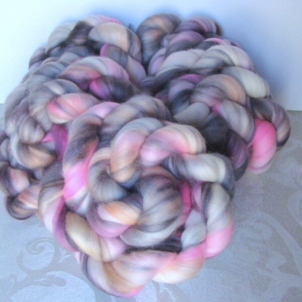 Wool Roving - Superwash Merino - 4 oz. -Bunny Snuggles Colorway - Ready to ship!