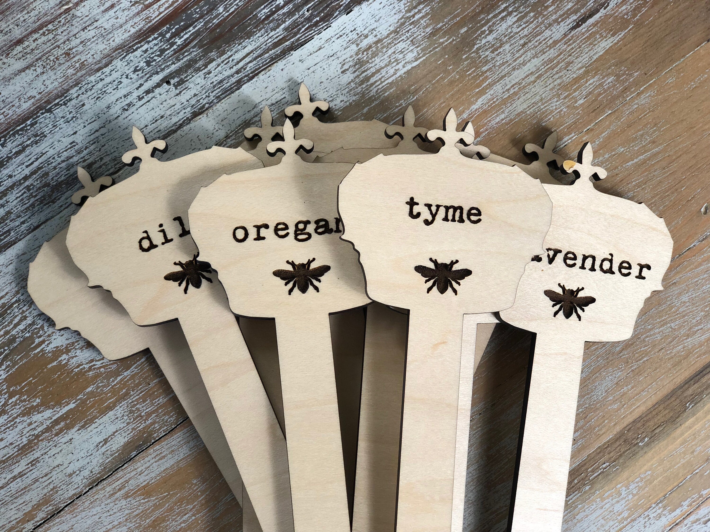 Herb Stakes Wooden Herb Stakes Garden Markers Set of 10