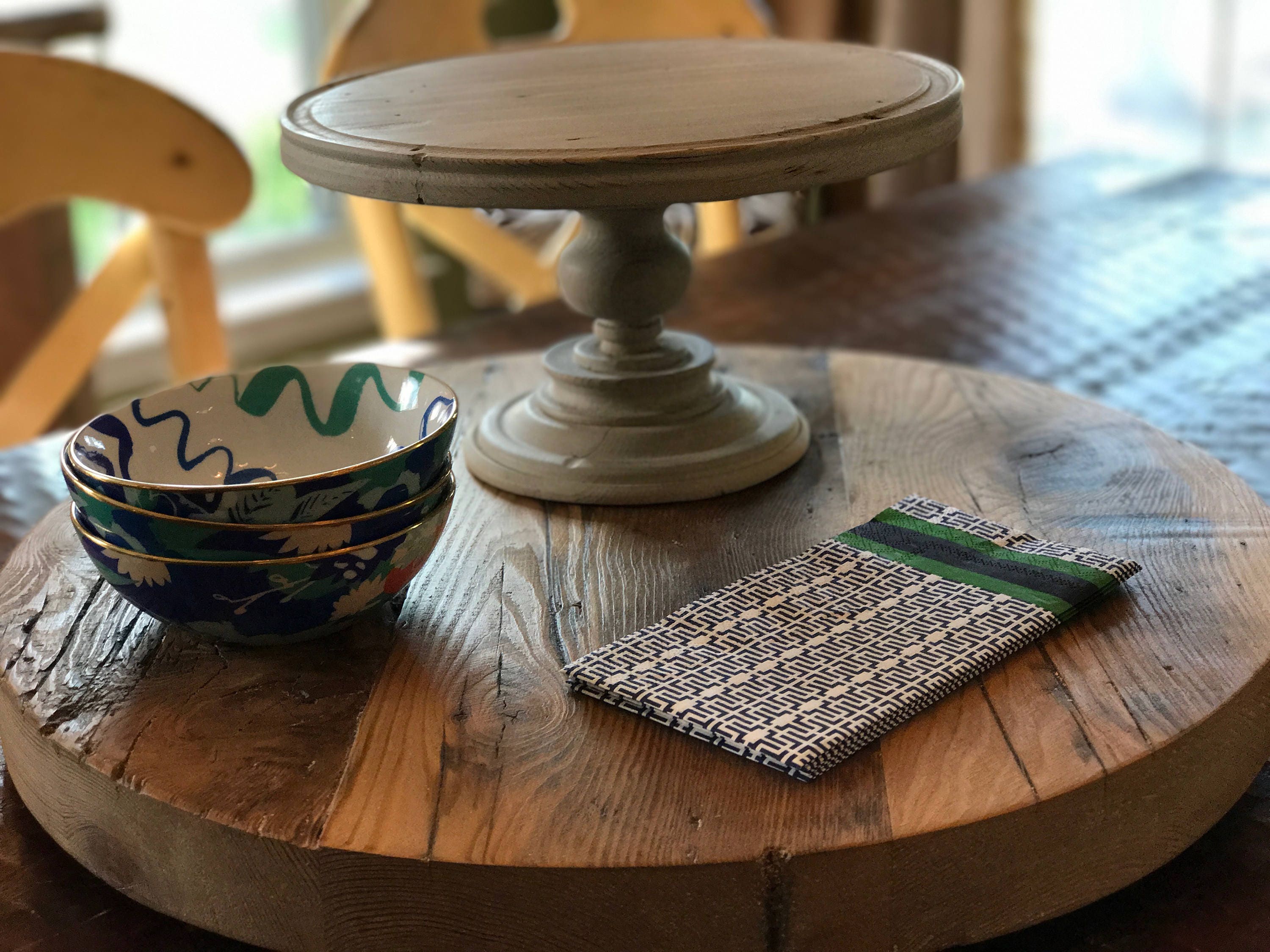 2 Thick Barn Wood Lazy Susan Large 21 Lazy Susan Reclaimed Wood