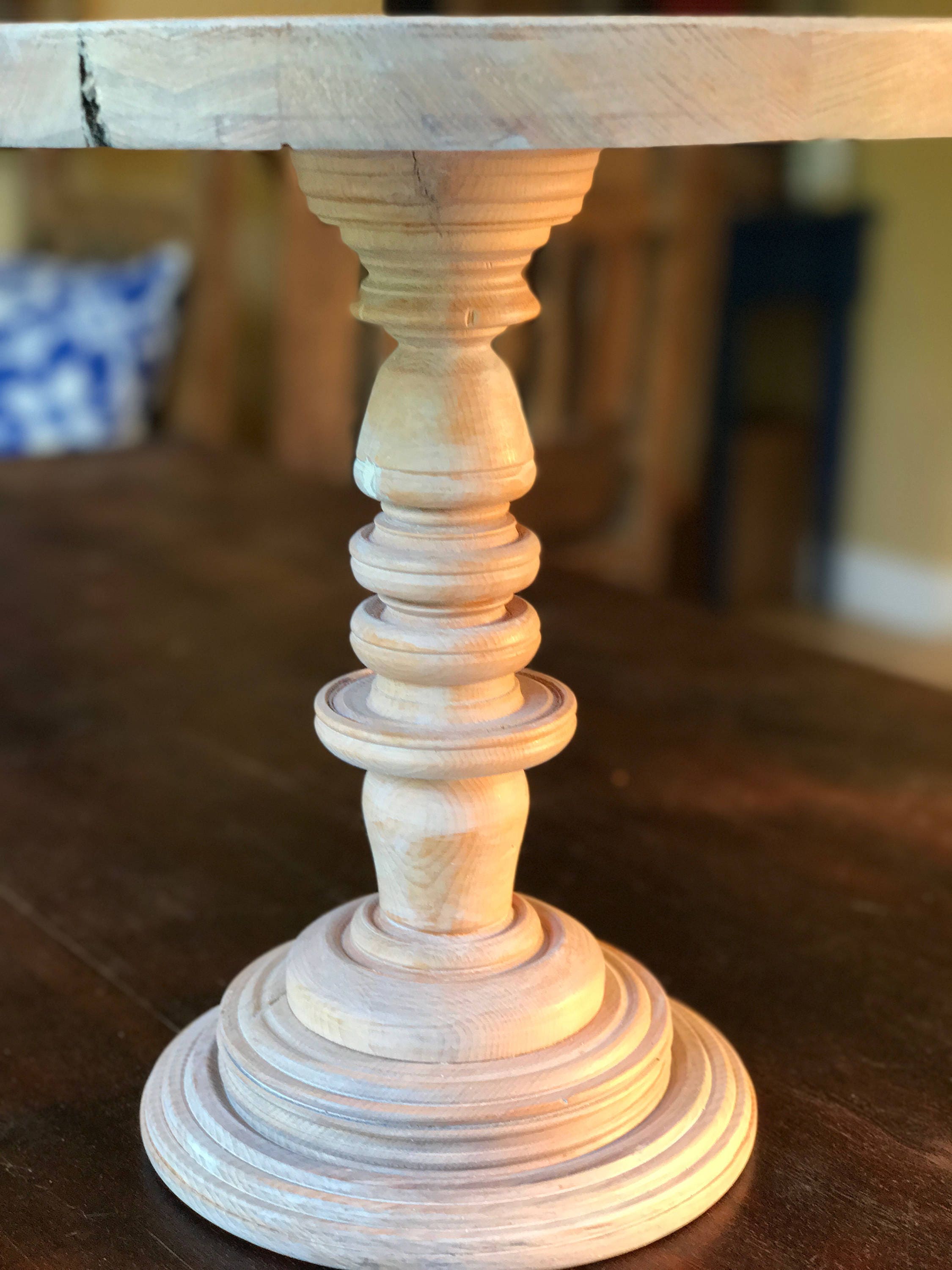13 Cake Stand Tall Reclaimed Cypress TCA Cake Stand Pickled White