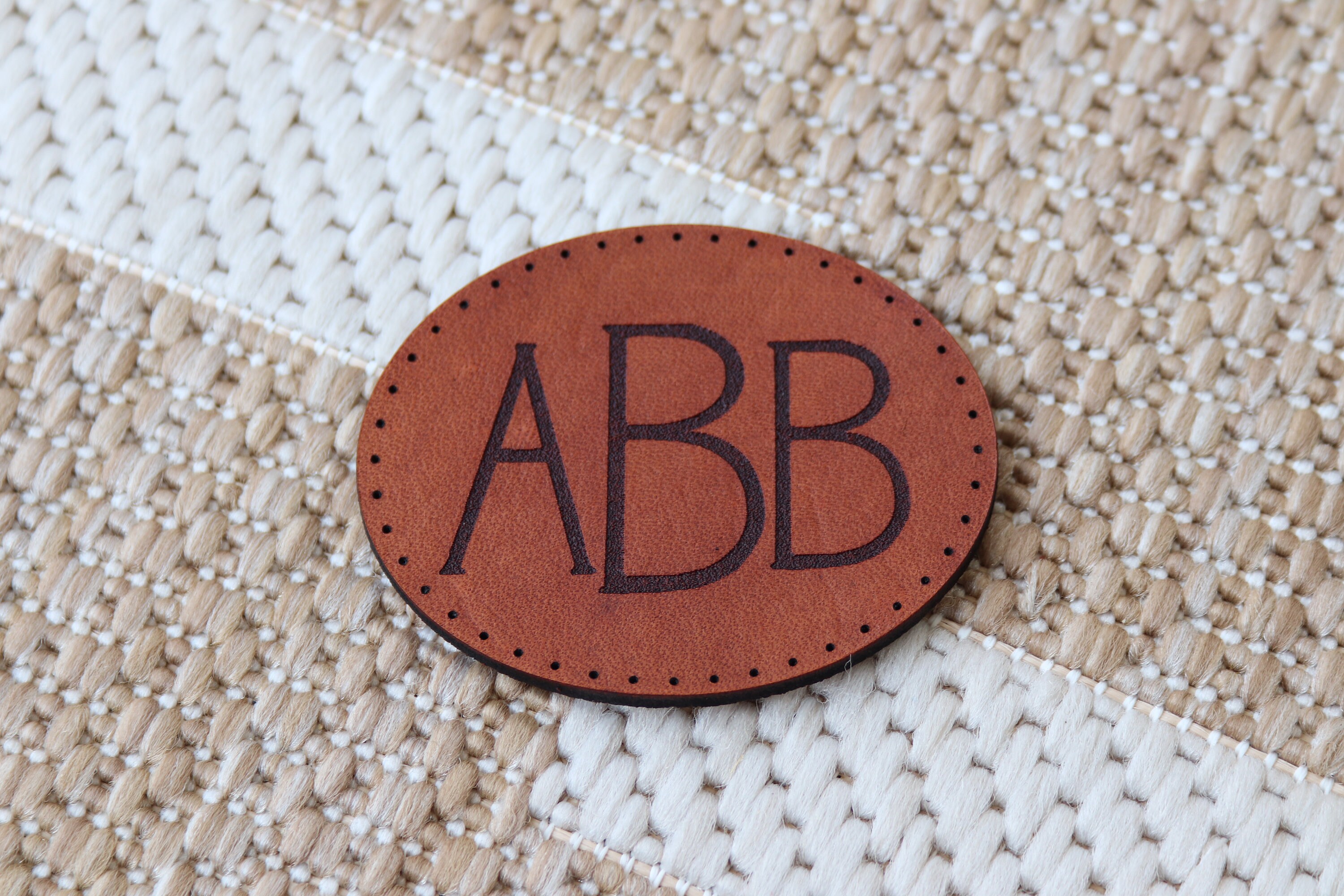 Oval Leather Patch Monogram Leather Patch Backpack Leather Patch