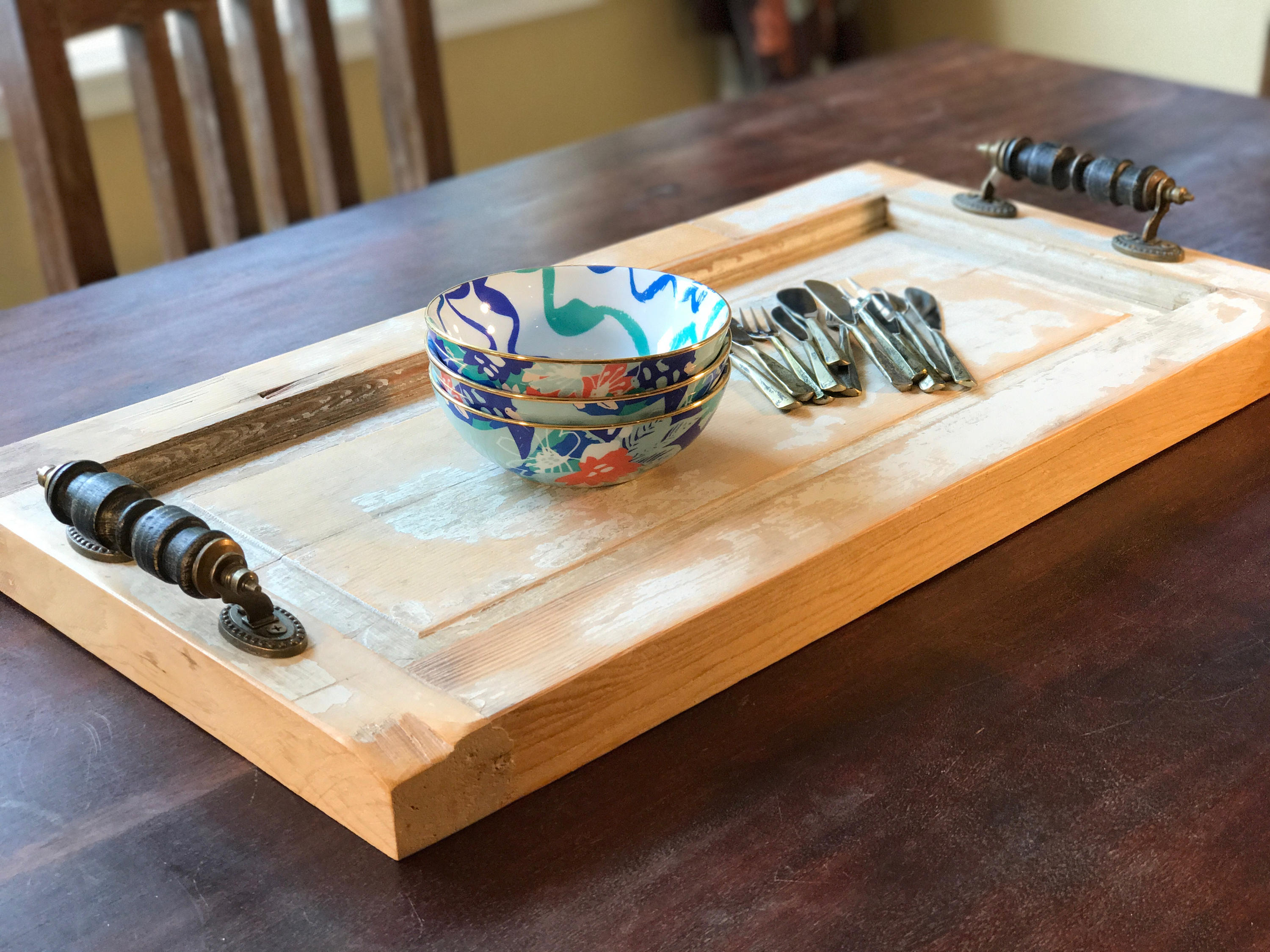 28 Coffee Table Tray Reclaimed Wood Tray Farmhouse Door Tray
