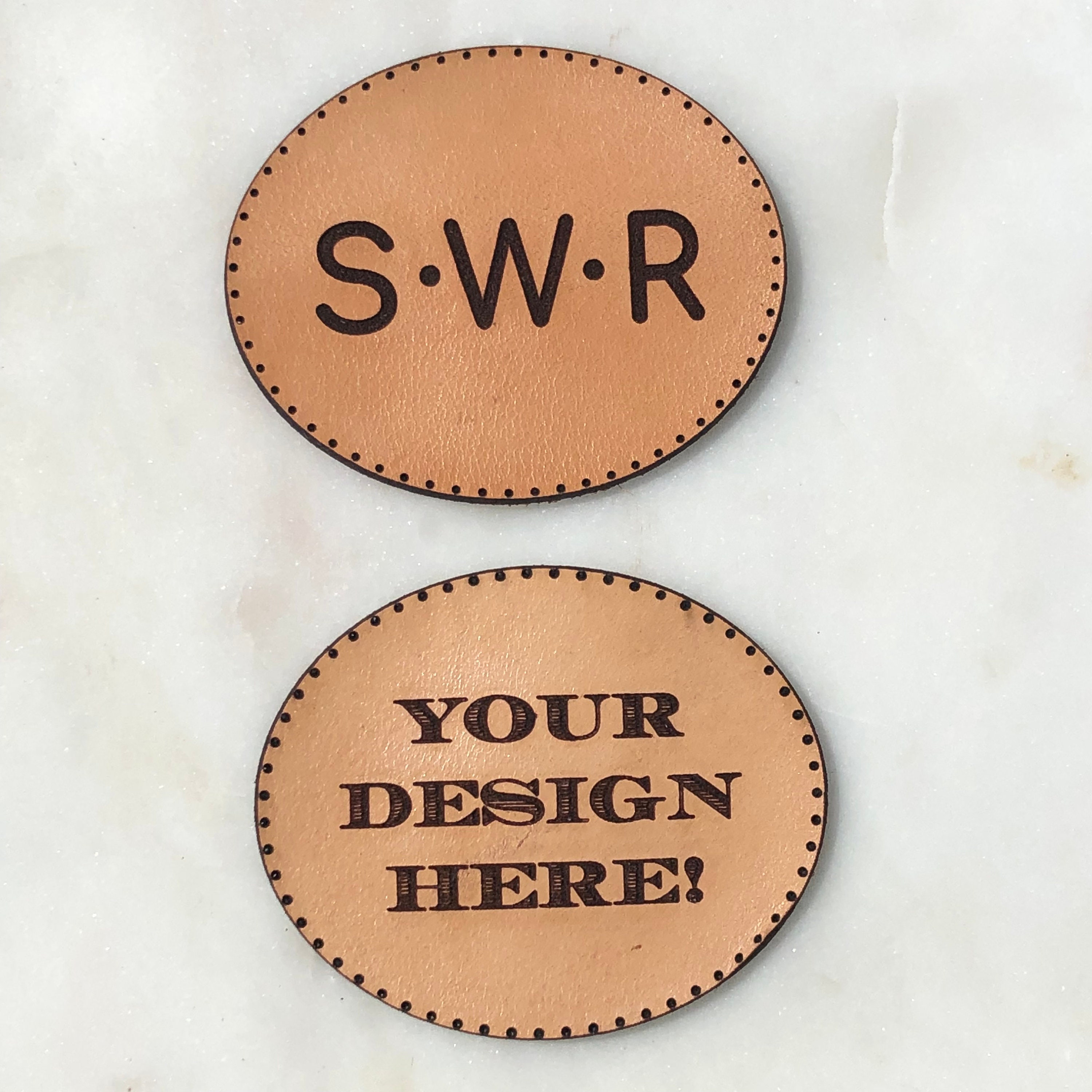 Oval Leather Patch Monogram Leather Patch Backpack Leather Patch