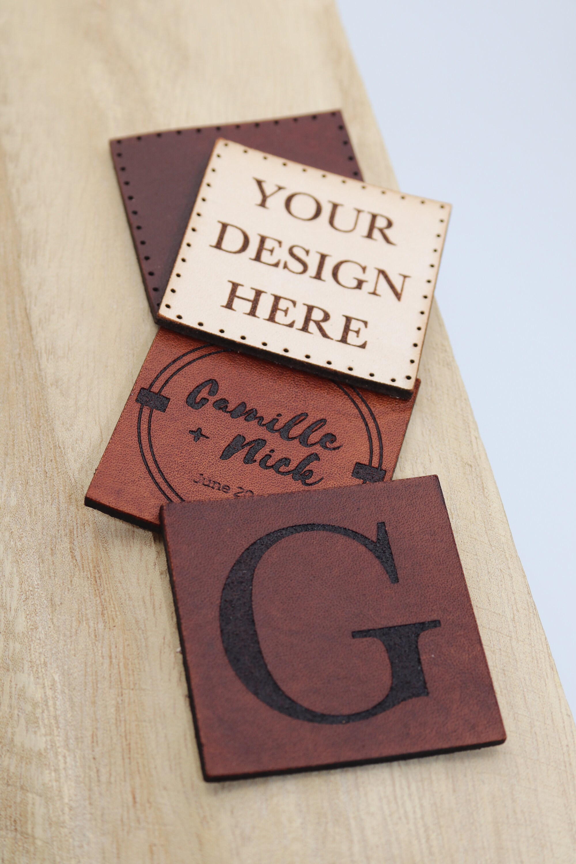 Square Leather Patch Monogram Leather Patch Backpack Leather Patch