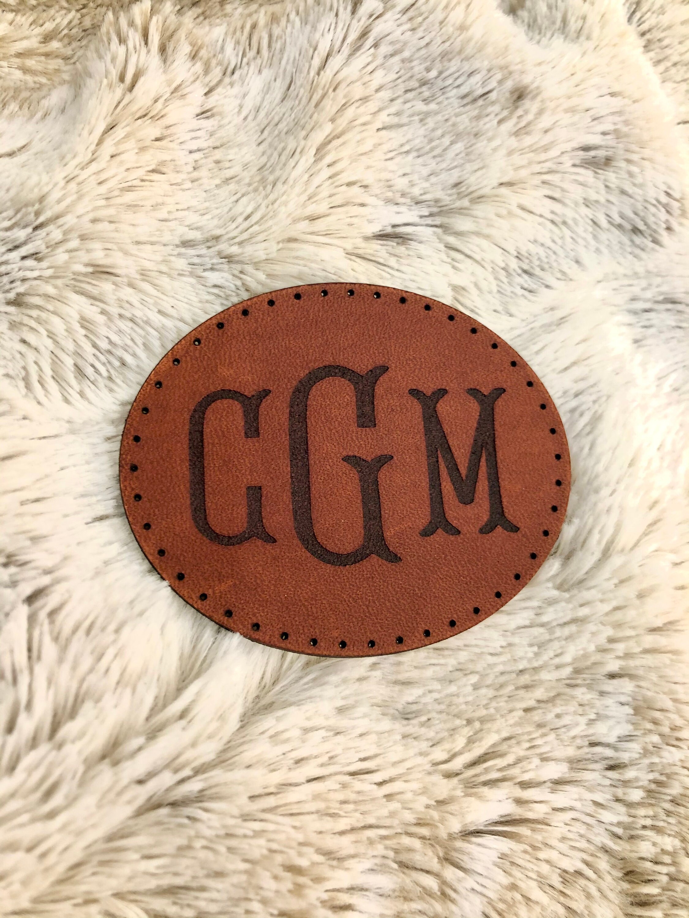 Oval Leather Patch Monogram Leather Patch Backpack Leather Patch