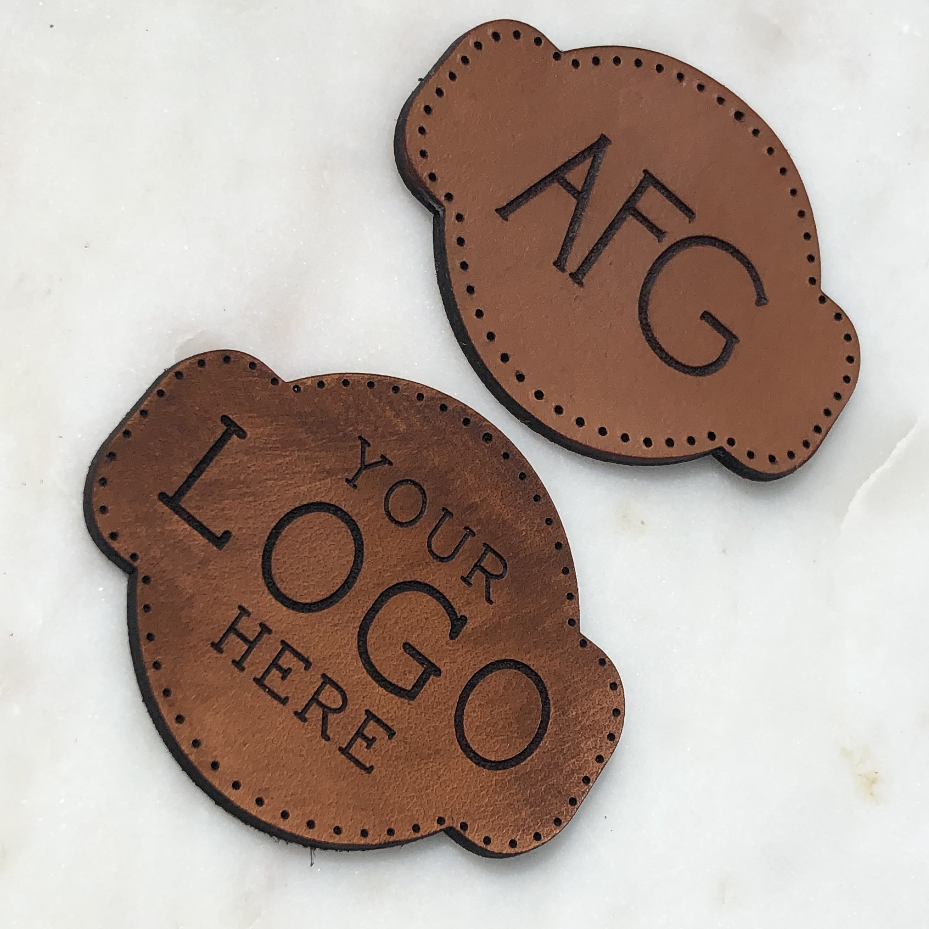 Circle/Rectangle Leather Patch Monogram Leather Patch Backpack