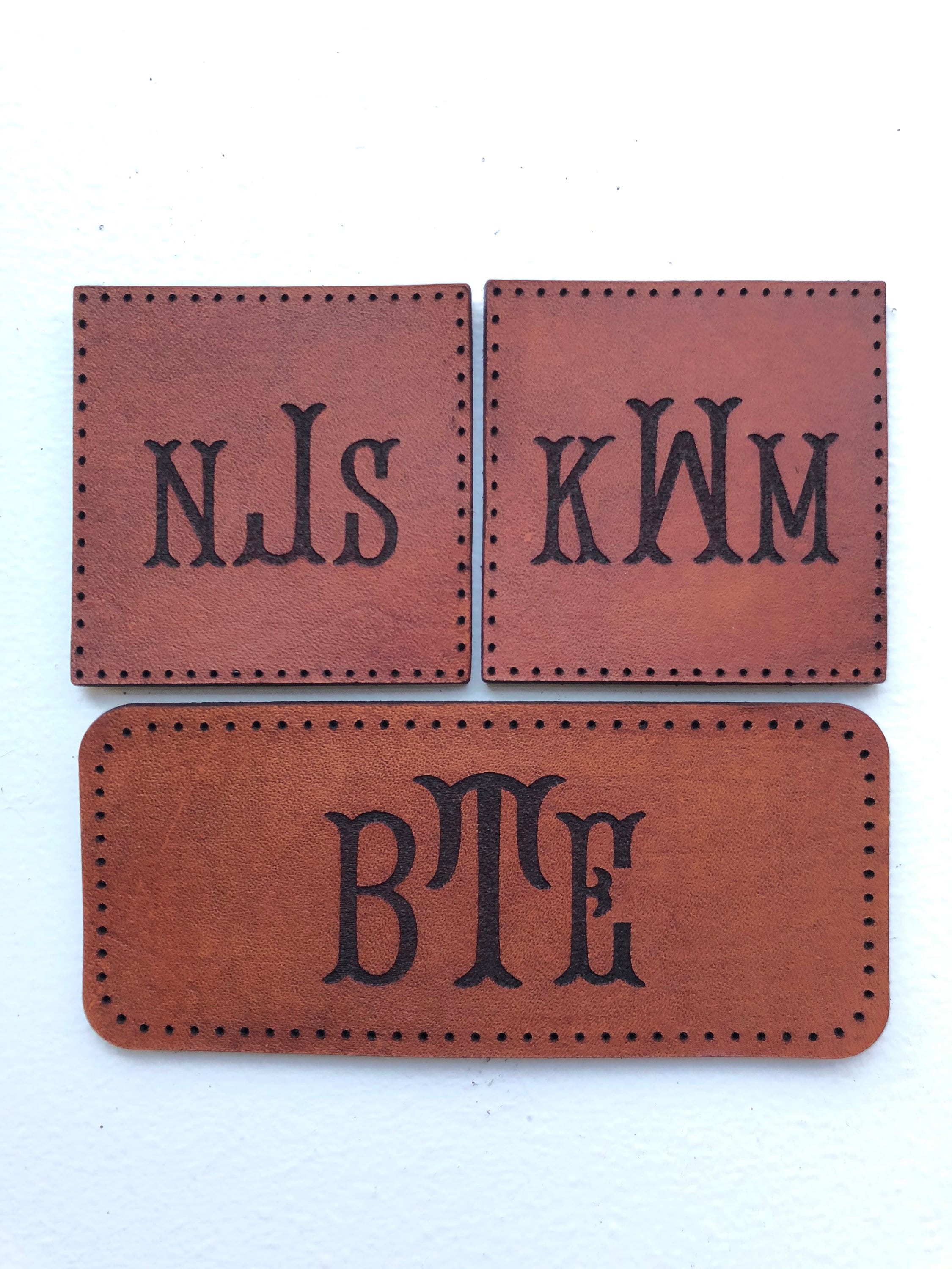 4 x 1.75 Rectangle Leather Patch Monogram Leather Patch Backpack