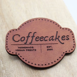 Circle/Rectangle Leather Patch | Monogram Leather Patch | Backpack Leather Patch | Custom Design Leather Patch