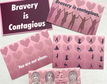 BRAVERY IS CONTAGIOUS 10 postcard set to benefit Rape Crisis Center