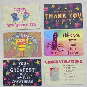 alle leuke dingen ansichtkaart set ***met gratis stickers ***
