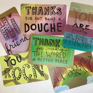 Stuur Happy Thoughts ansichtkaart set ***met gratis stickers***