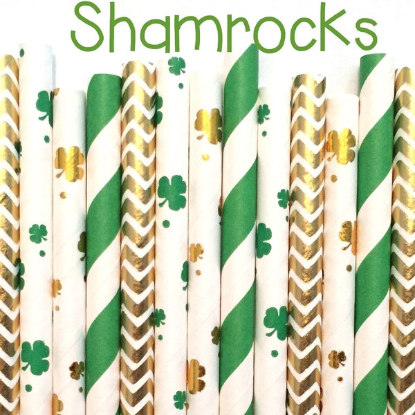 St. Patrick's Day Paper Straws - Paper Straws - Cake Pop Sticks - Drinking Straws