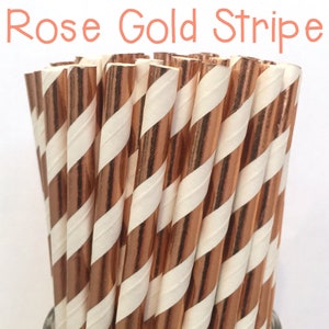Rose Gold Foil Paper Straws - Rose Gold Straws - Rose Gold Cake Pop Sticks - Drinking Straws