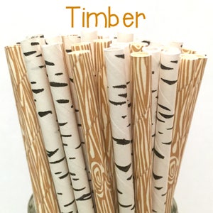 Wood Birch Mix Paper Straws - Wood Birch Mix Straws - Wood Birch Mix Cake Pop Sticks - Drinking Straws
