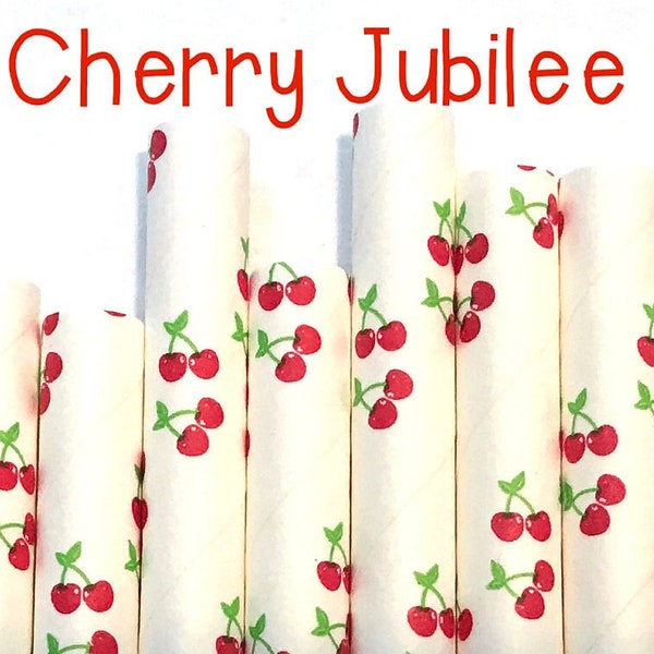 Cherry straws - Cherry paper straws - Cake Pop Sticks - Drinking Straws