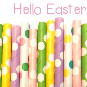 Spring Paper Straws - Easter paper straws - Cake Pop Sticks - Drinking Straws