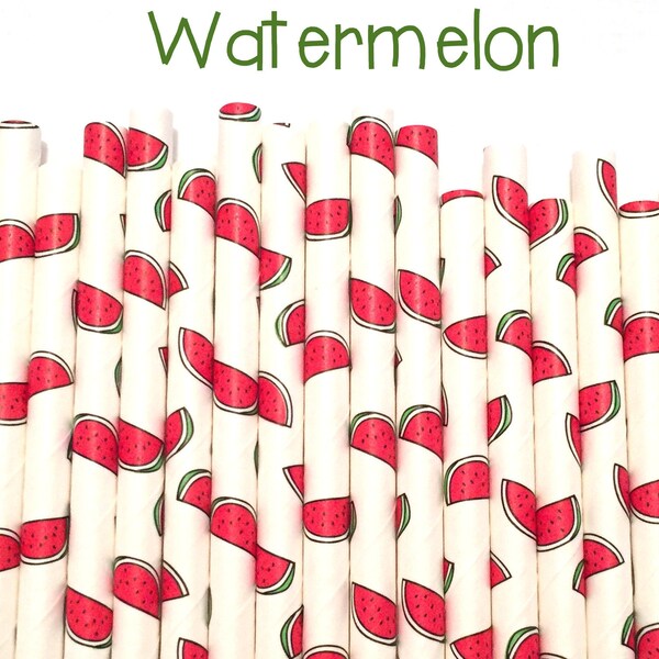 Watermelon straws - Watermelon paper straws - Cake Pop Sticks - Drinking Straws