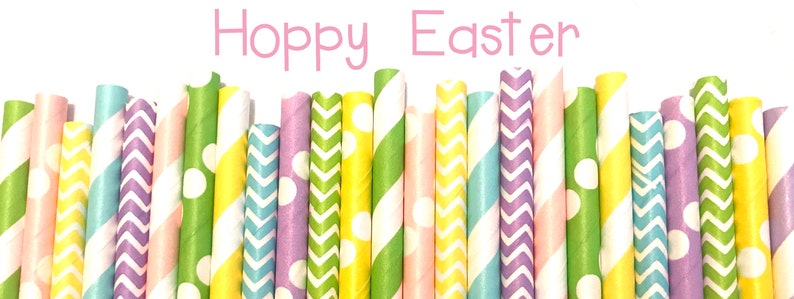 Easter paper straws Drinking Straws Spring Paper Straws Cake Pop Sticks