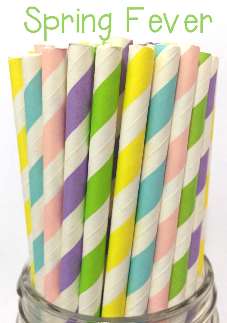 Easter paper straws Drinking Straws Spring Paper Straws Cake Pop Sticks
