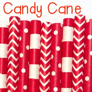 Christmas straws - Red straws - paper straws -Cake Pop Sticks - Drinking Straws