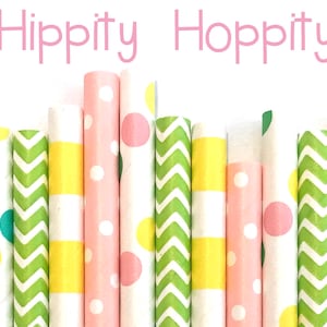 Spring Paper Straws - Easter paper straws - Cake Pop Sticks - Drinking Straws