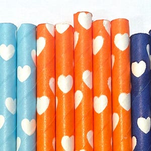 Valentine&#39;s Day - Heart Paper Straws - Heart straws - Cake Pop Sticks - Drinking Straws