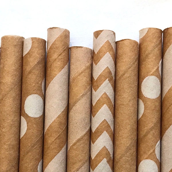 Kraft Brown Paper Straws - Paper Straws - Cake Pop Sticks - Drinking Straws - Thanksgiving Straws