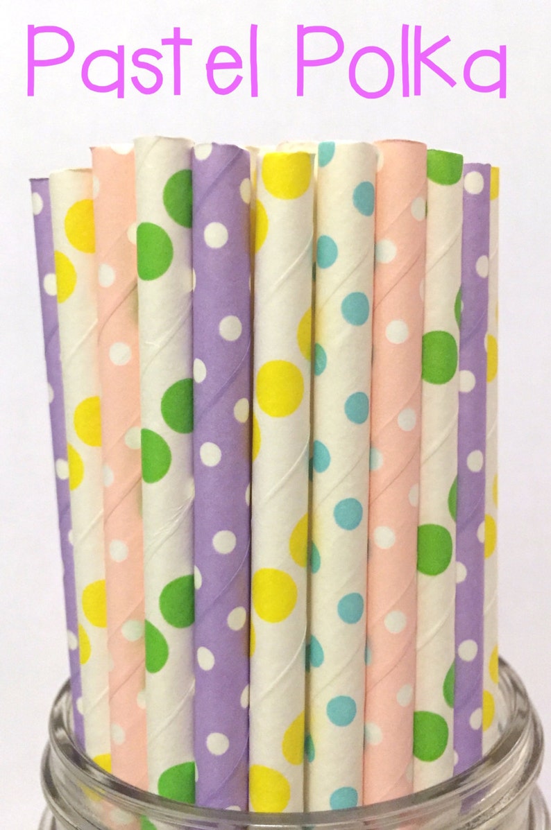 Easter paper straws Drinking Straws Spring Paper Straws Cake Pop Sticks