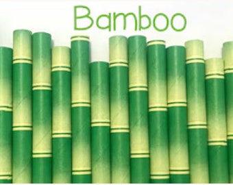 Bamboo Design Paper Straw - Panda Party paper straw - Bamboo design straw - Cake Pop Sticks - Drinking Straws