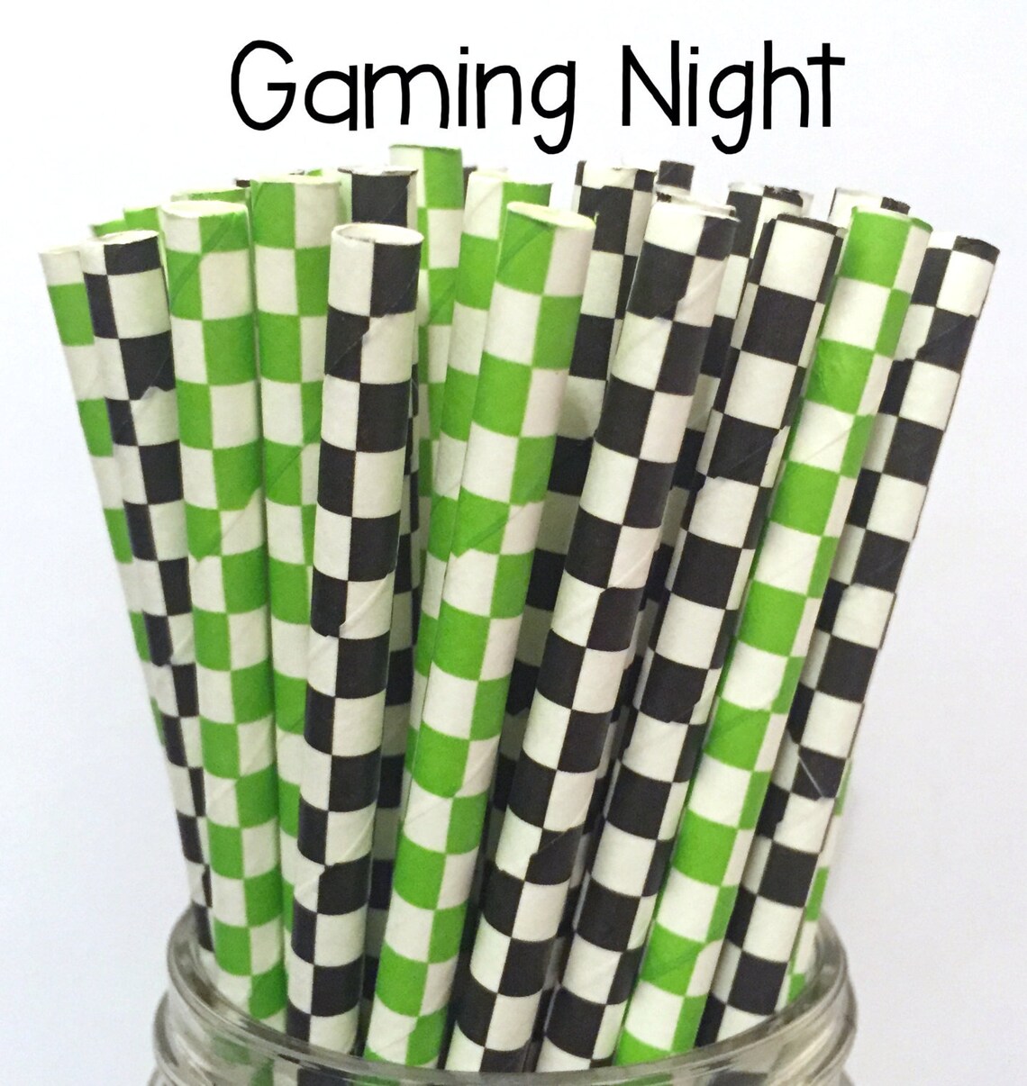 Gaming Night Straws Green/black Video Game Straws Cake Pop Etsy