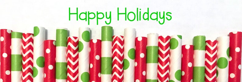 Christmas Paper Straws Christmas straws Red, Green and Gold straws Cake Pop Sticks Drinking Straws image 4