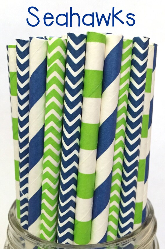 Navy and Lime Green Paper Straws Chevron Stripe Cake Pop Etsy