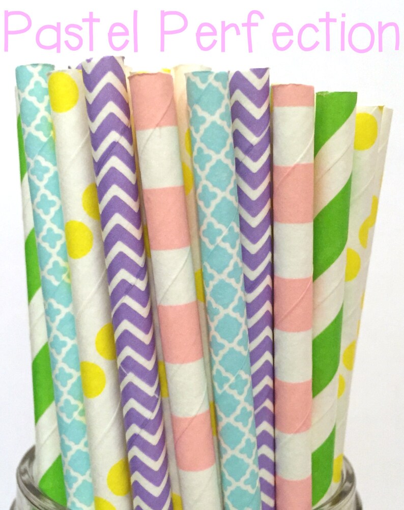 Easter paper straws Drinking Straws Spring Paper Straws Cake Pop Sticks