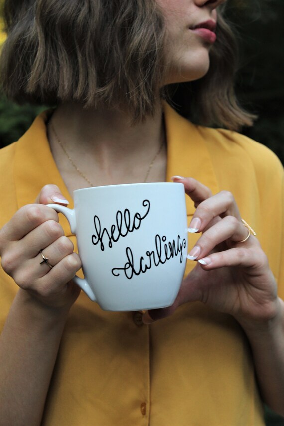 Hello Mug Good Morning Mug Girly Mug Cute Mug Pretty Mug Etsy