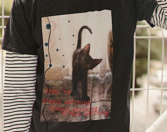 Weirdcore Clothing Vaporwave Shirt Weirdcore Clothing Maglietta Horror Maglietta Goth Maglietta Alt Dreamcore Grunge Estetica Indie Edgy Trippy Shirt
